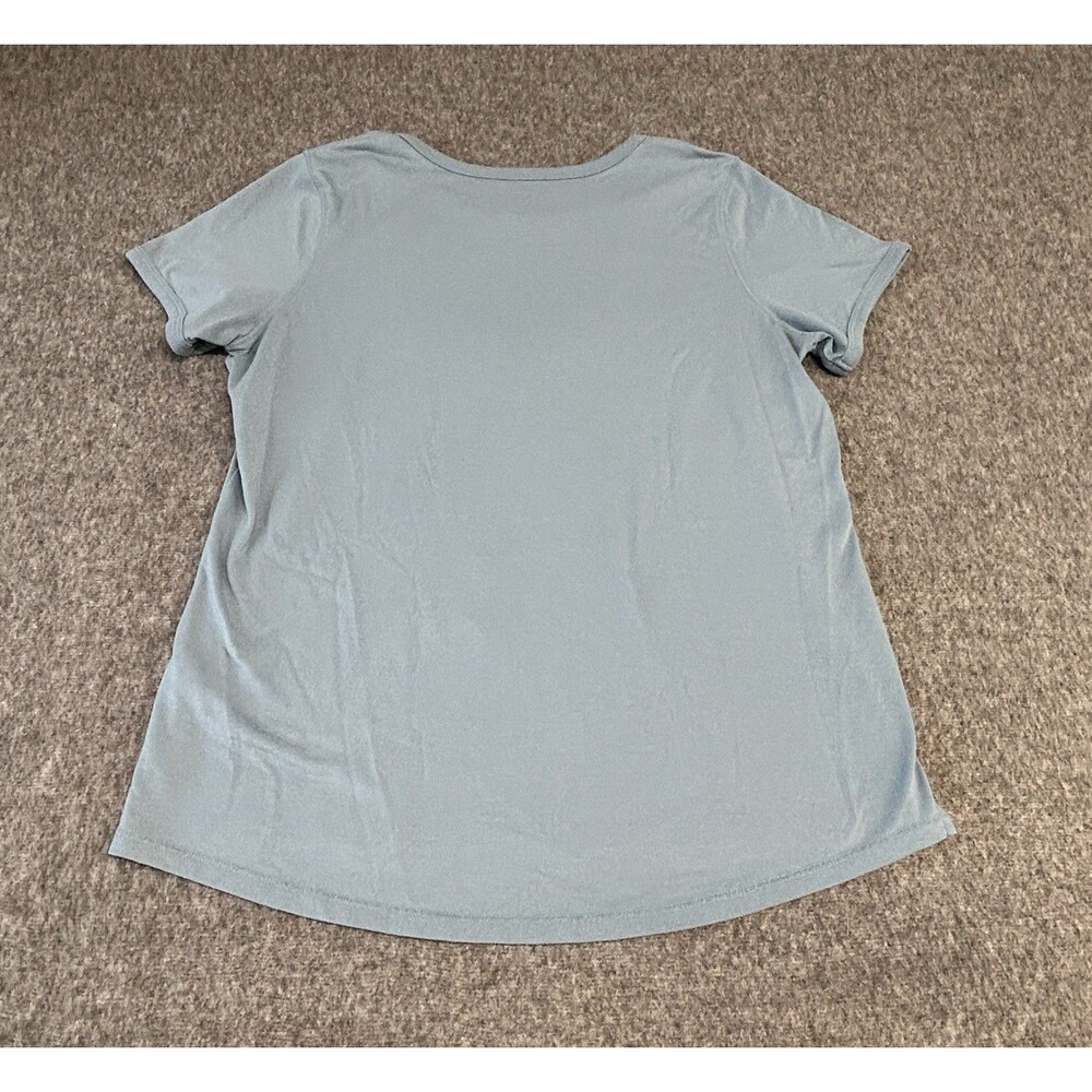 L.L. Bean T Shirt Womens Med Mountain Graphic Blue Short Sleeve Tee Big Logo - Picture 5 of 5